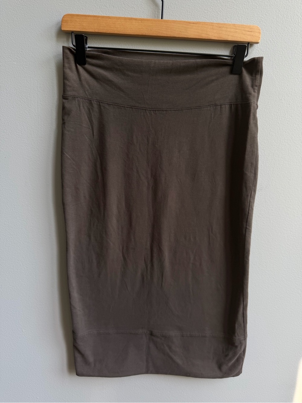 Standard James Perse Stretch Pencil Midi Skirt Chocolate Brown Size 1 Small
